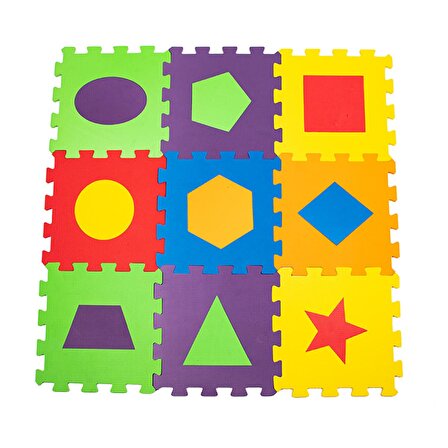 Matrax Geometrik Şekiller 3+ Yaş Büyük Boy Puzzle 9 Parça